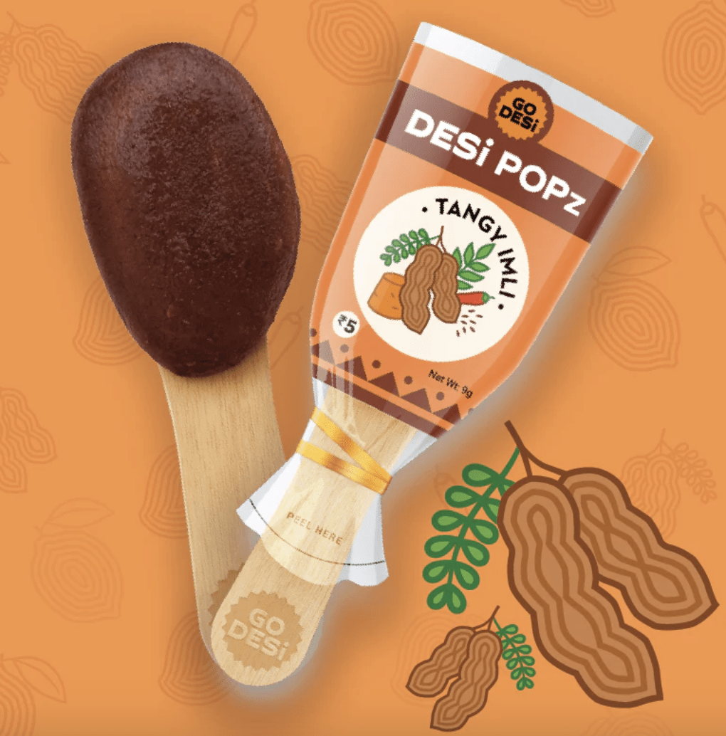 GO DESi Popz Imli Pop, Tamarind & Jaggery Candy, 100 Pieces, Tangy Imli, Imli Ca